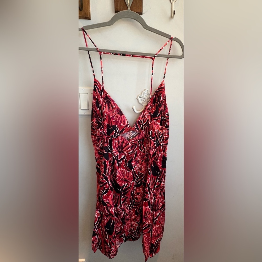 Free People Floral Pink Spaghetti Strap Top
